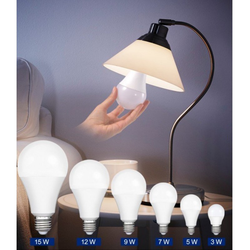 Đèn led giá rẻ, bóng đèn led tròn, bóng đèn tròn tiết kiệm điện, đèn led búp tròn A50-3W-15W-01