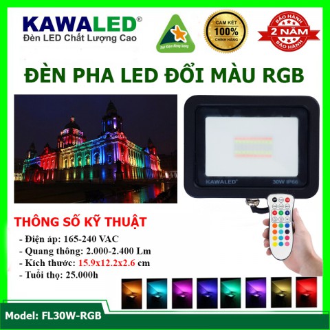 ĐÈN PHA LED ĐỔI MÀU FL30W-RGB