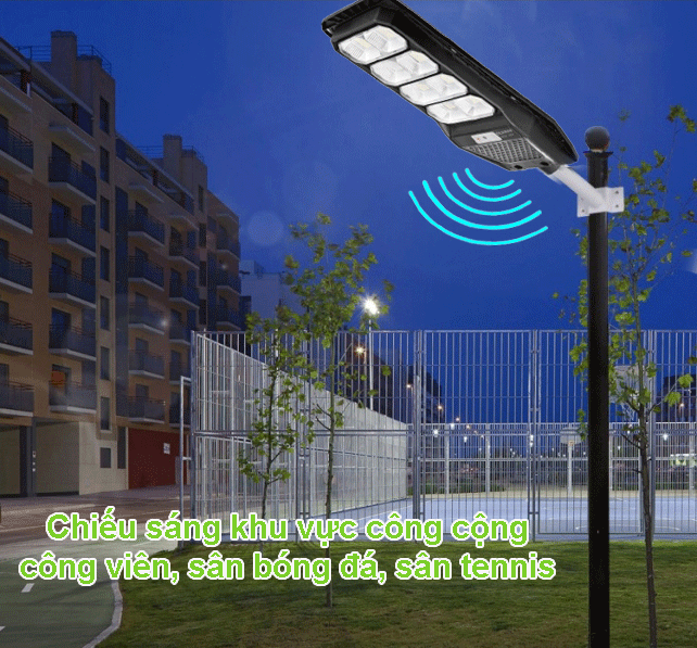 Đèn đường năng lượng mặt trời tiện dụng hơn khi lắp công viên, sân tennis...